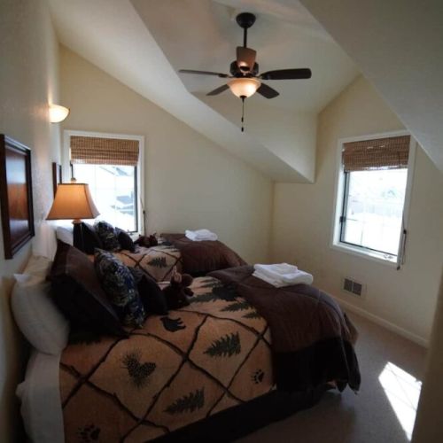 A western-themed room with our two twin beds — perfect for the kids.