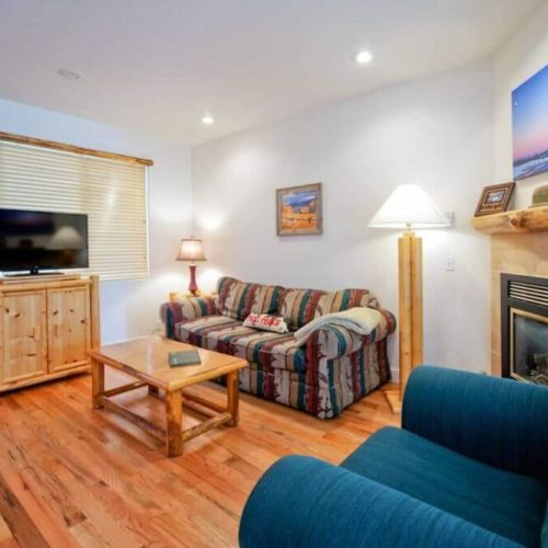 Living area with flat screen TV.