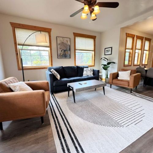 Kickback at the end of a day of skiing, hiking, or biking by relaxing in the cozy living room.