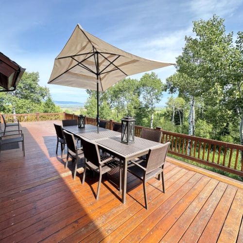 Enjoy time with your loved ones outside on the big, beautiful deck, which features incredible views of Teton Valley.
