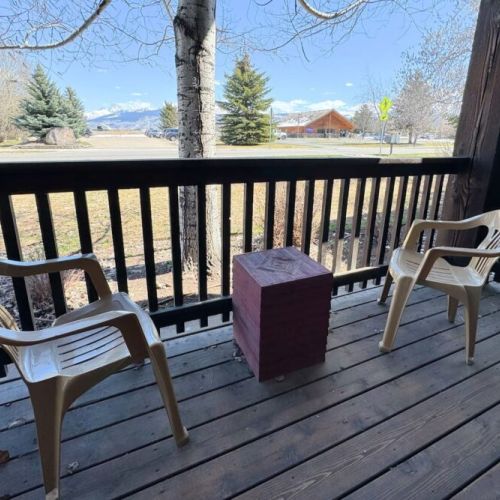 Take in a view of the Tetons from one of the two private decks.