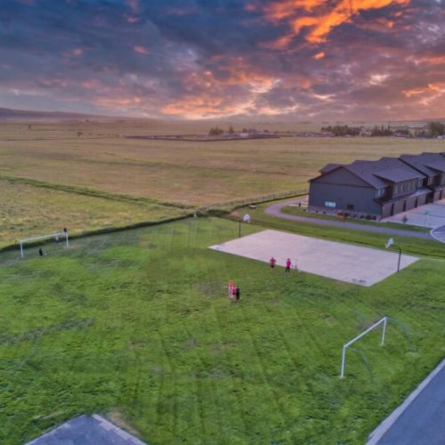 The common space at the condo complex is great for kids and pets!