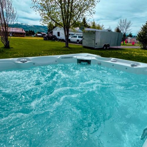 A dip in the hot tub is the perfect way to start or end the day.