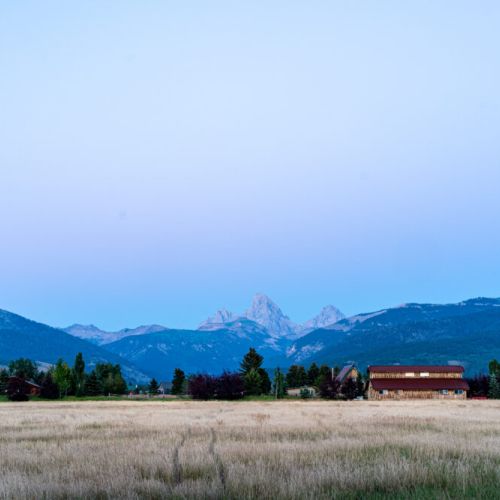 Nearly every room in the house enjoys a spectacular view of the Tetons.