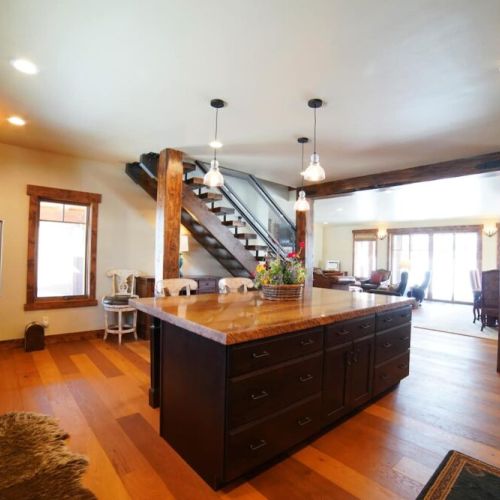 The open layout means you are never away from the fun in this kitchen.