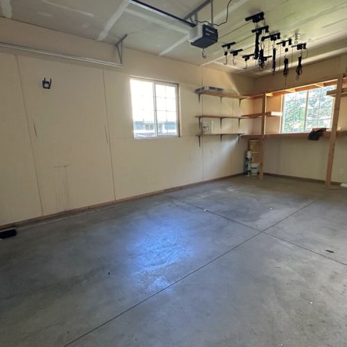 The garage keeps your vehicle free from the elements, and is the perfect place to store any gear.