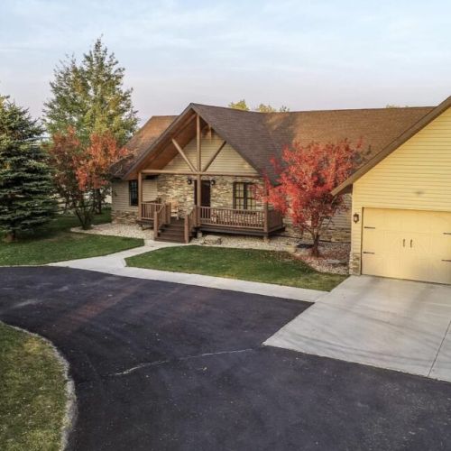 A view of the house from the street — this is the perfect vacation retreat!