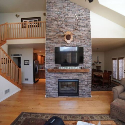 Enjoy the tastefully appointed great room — chill around a fire or take in a movie using the smart TV.