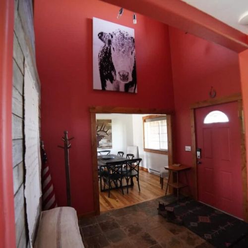 Be greeted by the cow in the foyer.