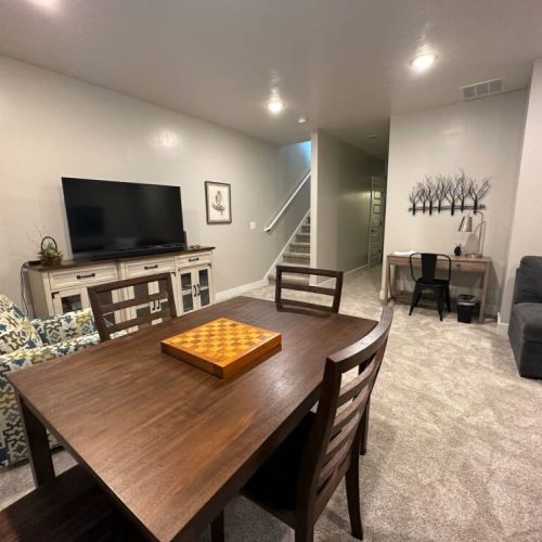 This space is perfect for watching a movie, playing a game, or even getting some work done.