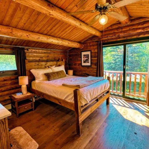 Bedroom #3 (upstairs) has a queen bed, direct access to a Jack-and-Jill bathroom, and a wonderful view looking over the front yard.