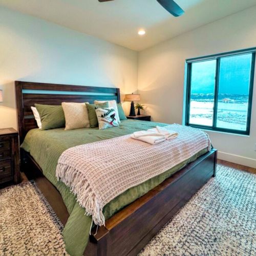 Bedroom #3 also enjoys a king bed, and access to the Jack-and-Jill bathroom shared with Bedroom #2.