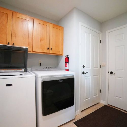 In case your day of skiing or hiking has your clothes in need of cleaning, we have a washer and dryer on-site, and we even provide detergent!