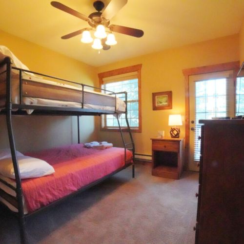 Bedroom #3 features a full-over-queen bunkbed — perfect for kids!