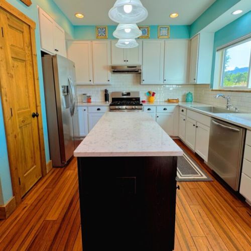 This kitchen has everything you'll need to whip up meals for the whole group.