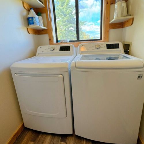 In case your day of skiing or hiking has your clothes in need of cleaning, we have a washer and dryer on-site, and we even provide detergent!