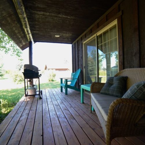 Hang out on the front porch, complete with a propane grill.