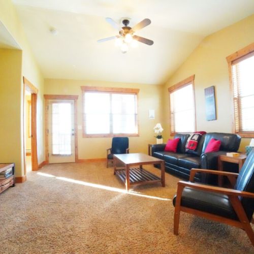 The spacious living room is the ideal spot to hang out after a day of play!