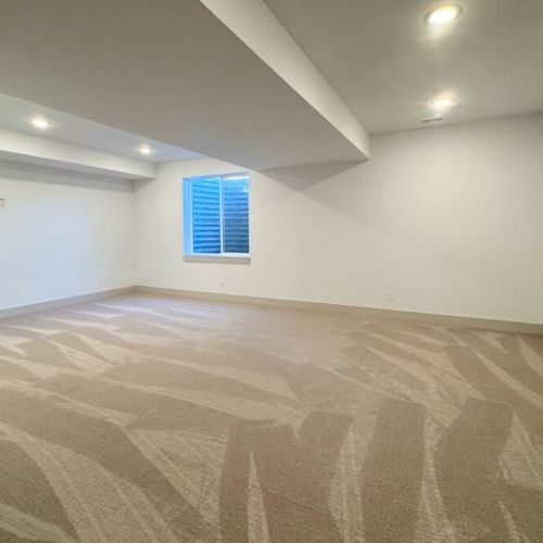 The downstairs living space is entirely open, making it a perfect space for little ones to romp around and burn off some energy.