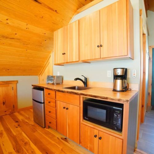 Enjoy coffee in the morning or a night eating-in using this kitchenette!
