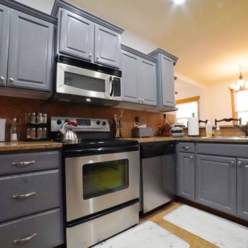 The kitchen comes stocked with everything you'd need to prepare a meal for any occasion.