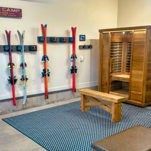 The private sauna in the garage is glorious after a day of skiing or hiking.