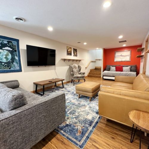 Chill out in front of the TV, or take a snooze on the daybed (with a trundle underneath).