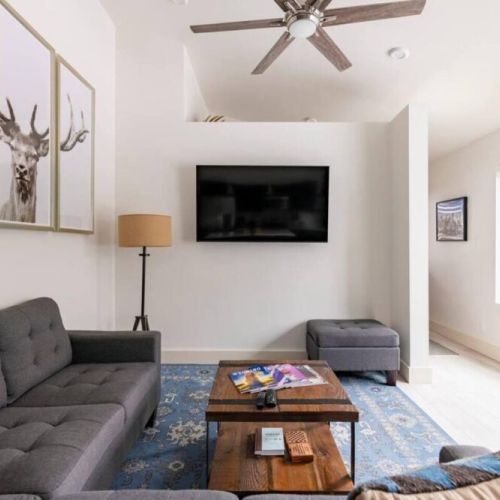 After a day of skiing, hiking, or other outdoor adventuring, relax in front of the massive smart TV and access your preferred streaming service.