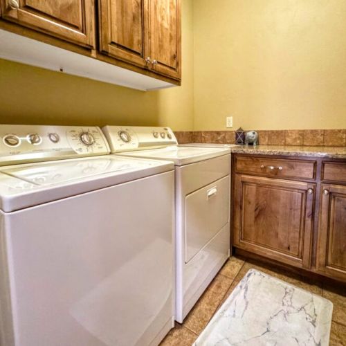 In case your day of skiing or hiking has your clothes in need of cleaning, we have a washer and dryer on-site, and we even provide detergent!