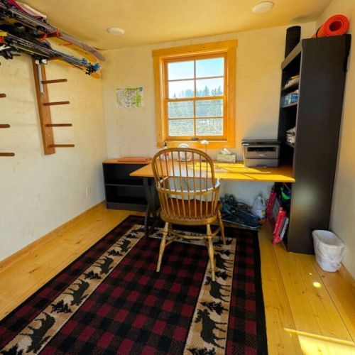 The cottage is the perfect space for any work- or school-from-home needs. Or you can make use of the extra storage space — ideal for any outdoor gear!