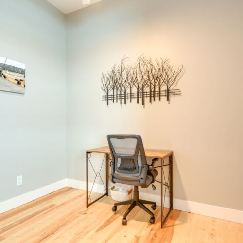 In case you have to work-from-home, there is an office off of the living room that is equipped with a desk and chair.
