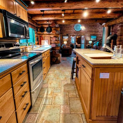 The kitchen flows right into the living areas so that no one ever feels left out.